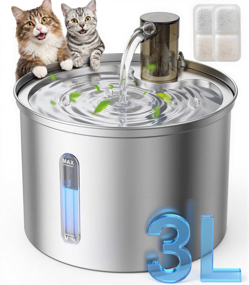 Oneisall 3L Stainless Pet Water Fountain