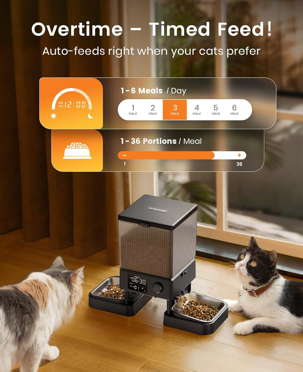 Oneisall 5L Automatic Pet Feeder — Bowl Set