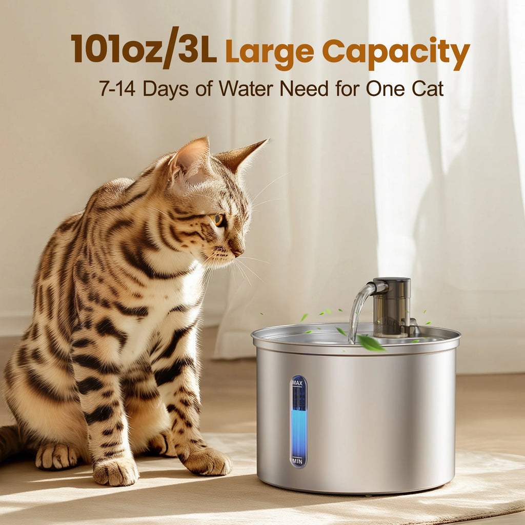 Oneisall 3L Stainless Pet Water Fountain